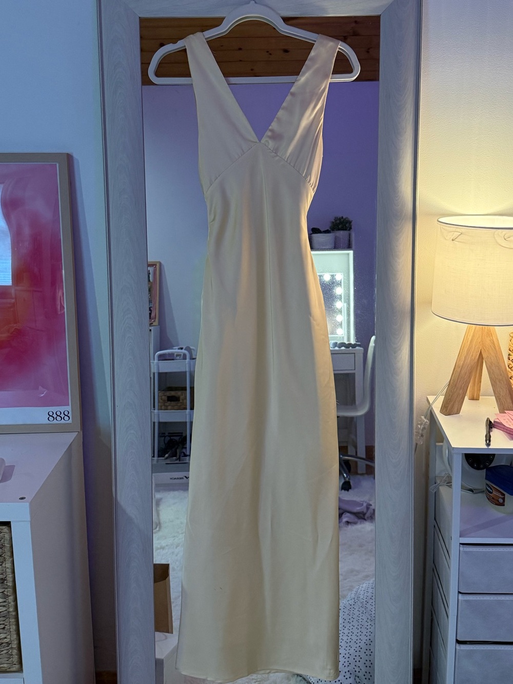 Beginning Boutique Cream V-Neck Maxi Dress